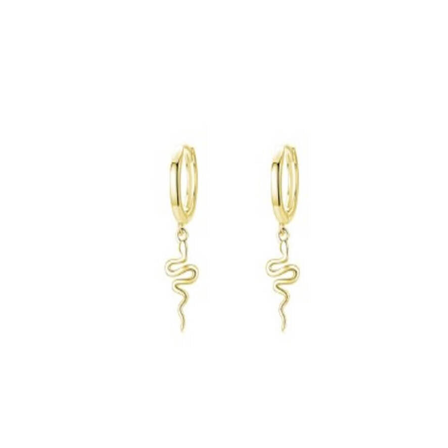 Boucles d’oreilles serpent en acier inoxydable, argent ou doré 18K. Résistantes à l’eau, vendues par paires. Style animalier puissant et élégant.