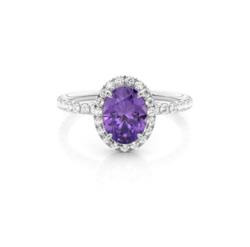 Bague ajustable en acier inoxydable avec améthyste et zircons. Symbole d'infini, résistante à l'eau. Élégance et équilibre au quotidien.