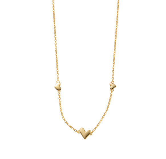 Collier Mia en acier inoxydable avec petits cœurs. Chaîne réglable, résistant à l’eau. Élégant, délicat et parfait pour toutes les occasions.