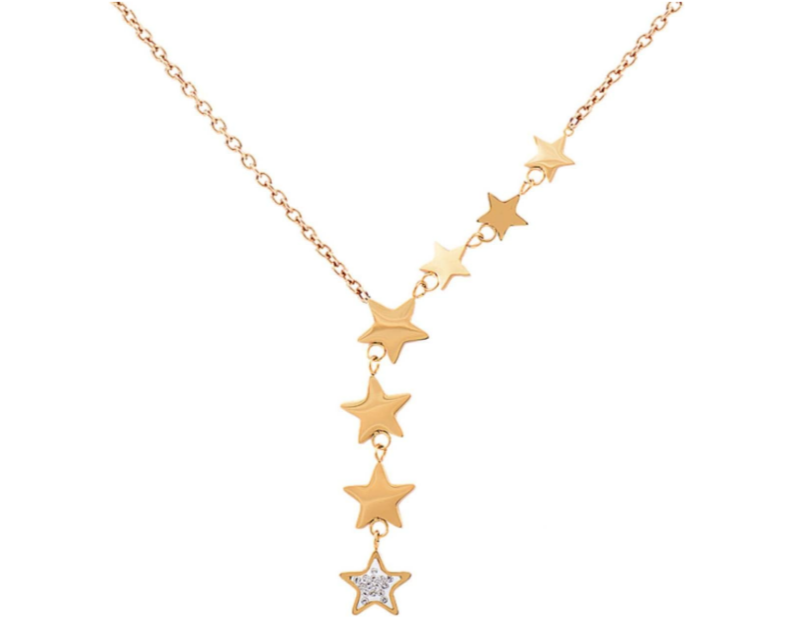 Collier étoile en acier inoxydable avec chaîne réglable. Bijou élégant et original qui apporte une touche scintillante à toutes vos tenues.