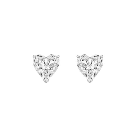 Boucles Lennox en forme de cœur serties de cristal 5 mm. En acier inoxydable, résistantes à l’eau. Raffinées, vendues par paires.