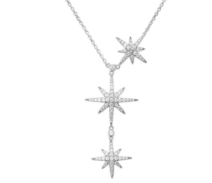 Collier Pipa en acier inoxydable, collier long avec étoiles scintillantes. Résistant à l’eau, élégant et parfait pour un look brillant toute la journée.