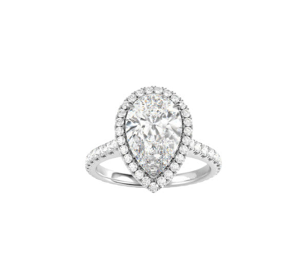 Bague Quinn en acier inoxydable avec zircon coupe poire. Élégante et résistante à l’eau, parfaite pour toutes les occasions.