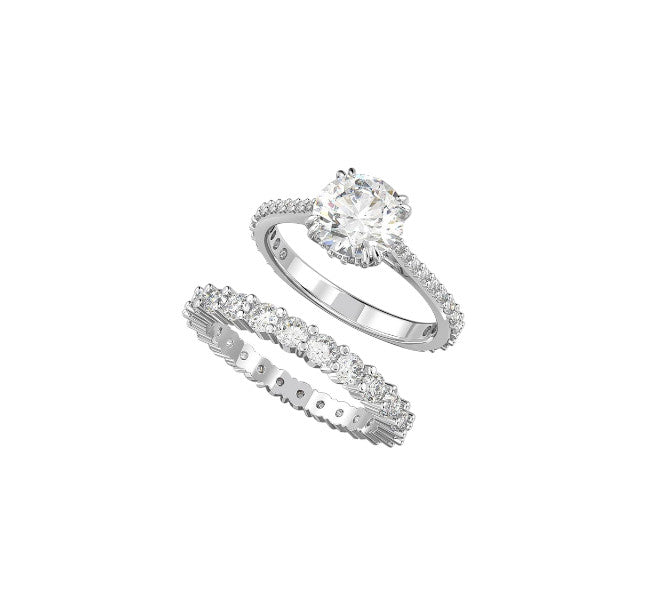 Bague unique 2-en-1 en acier inoxydable, ornée de zircons. Séparable, résistante à l’eau et ultra brillante. L’élégance modulable au quotidien !